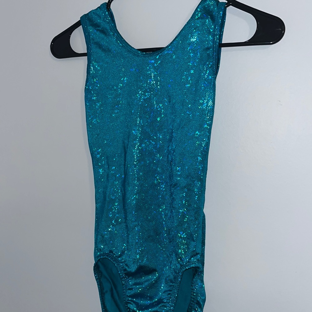 Sparkly blue leotard